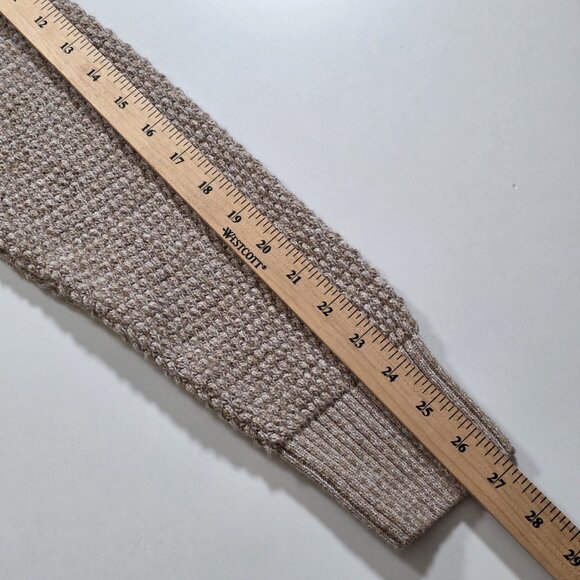 Zara Cardigan Men L Beige Marled Textured LS Shawl Collar Button Preppy Academia - Picture 7 of 14